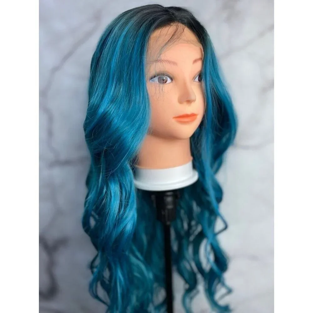 Ombre Blue Wig,Lace Front Wig
